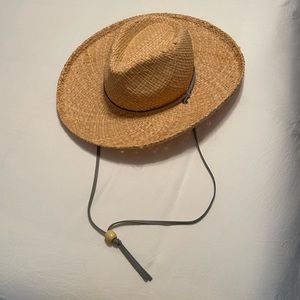 Straw beach hat, worn once